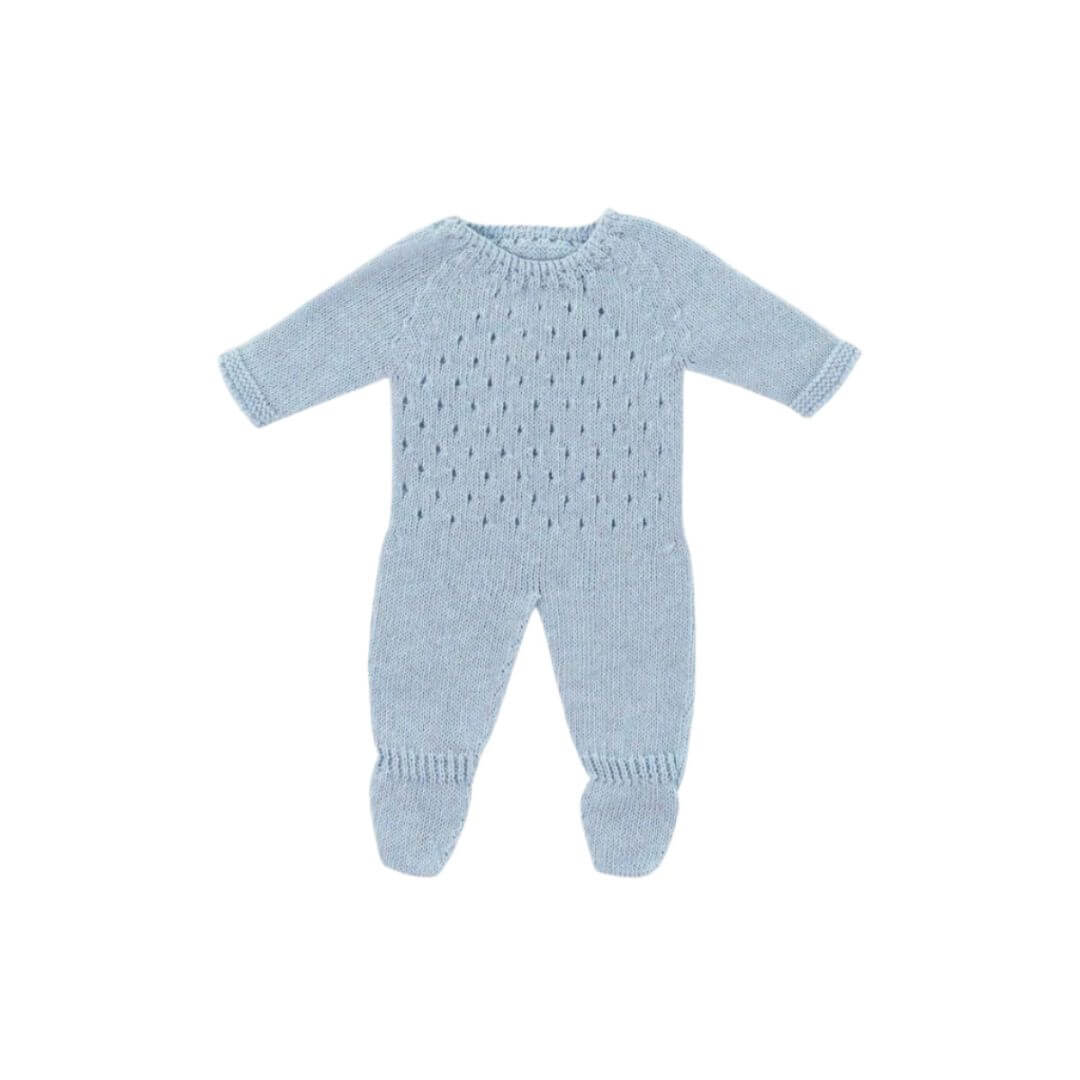 Blue Knit Doll Pajamas - 15"