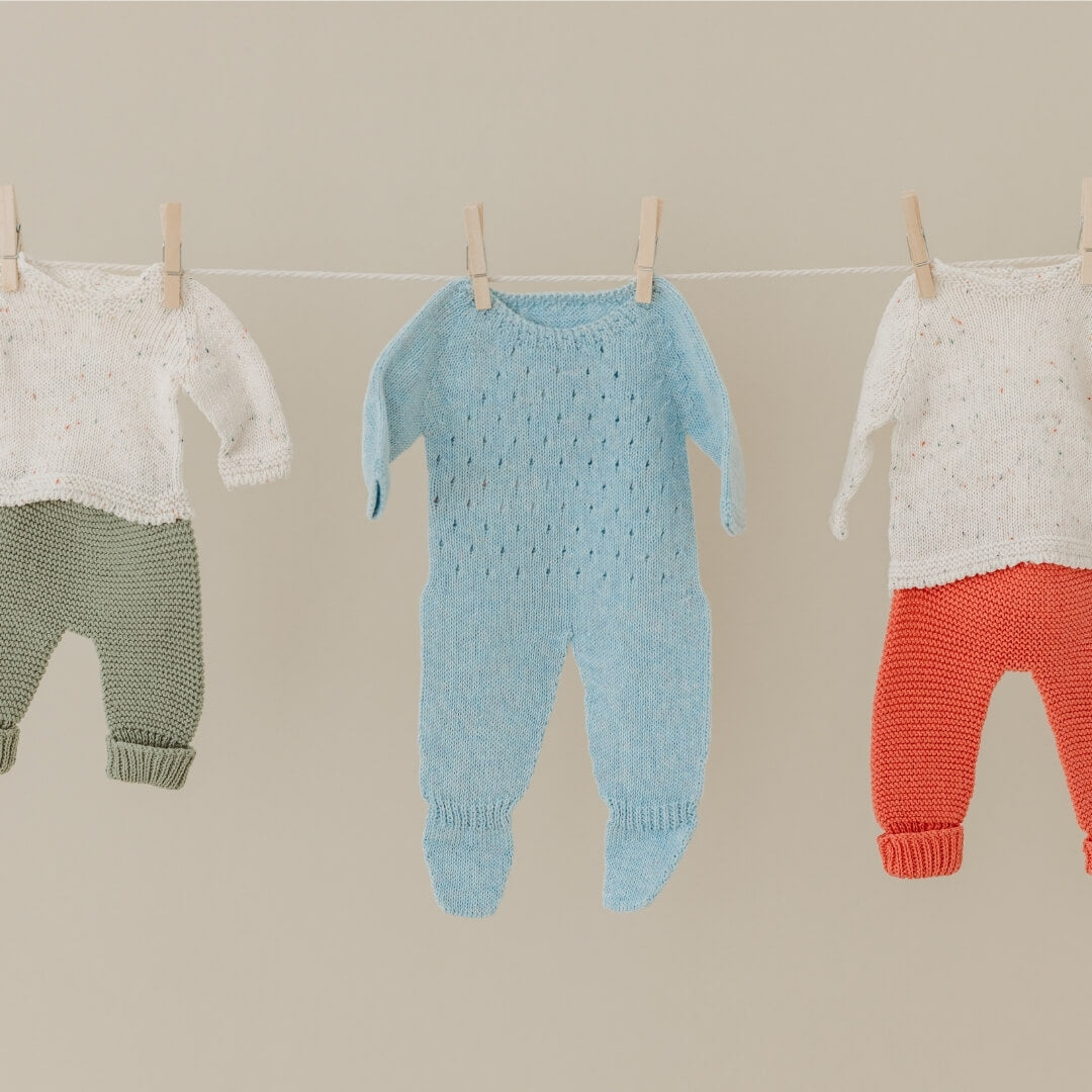 Blue Knit Doll Pajamas - 15"